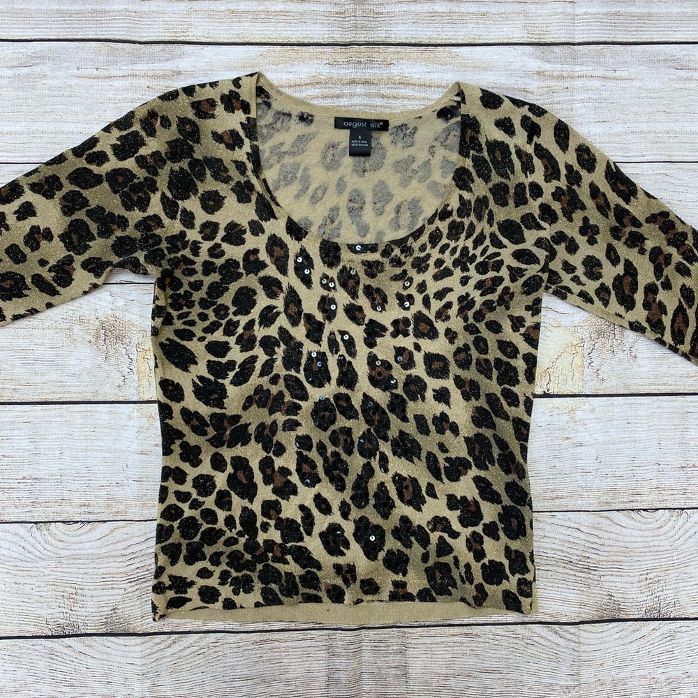 August Silk Cheetah Print Shirt